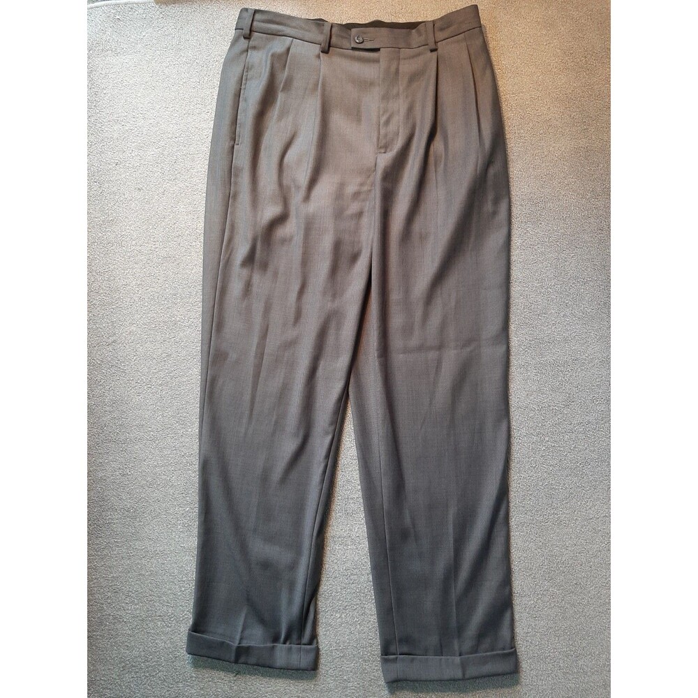 John Henry Mens Dress Pants 34 x 32 Polyester Gray